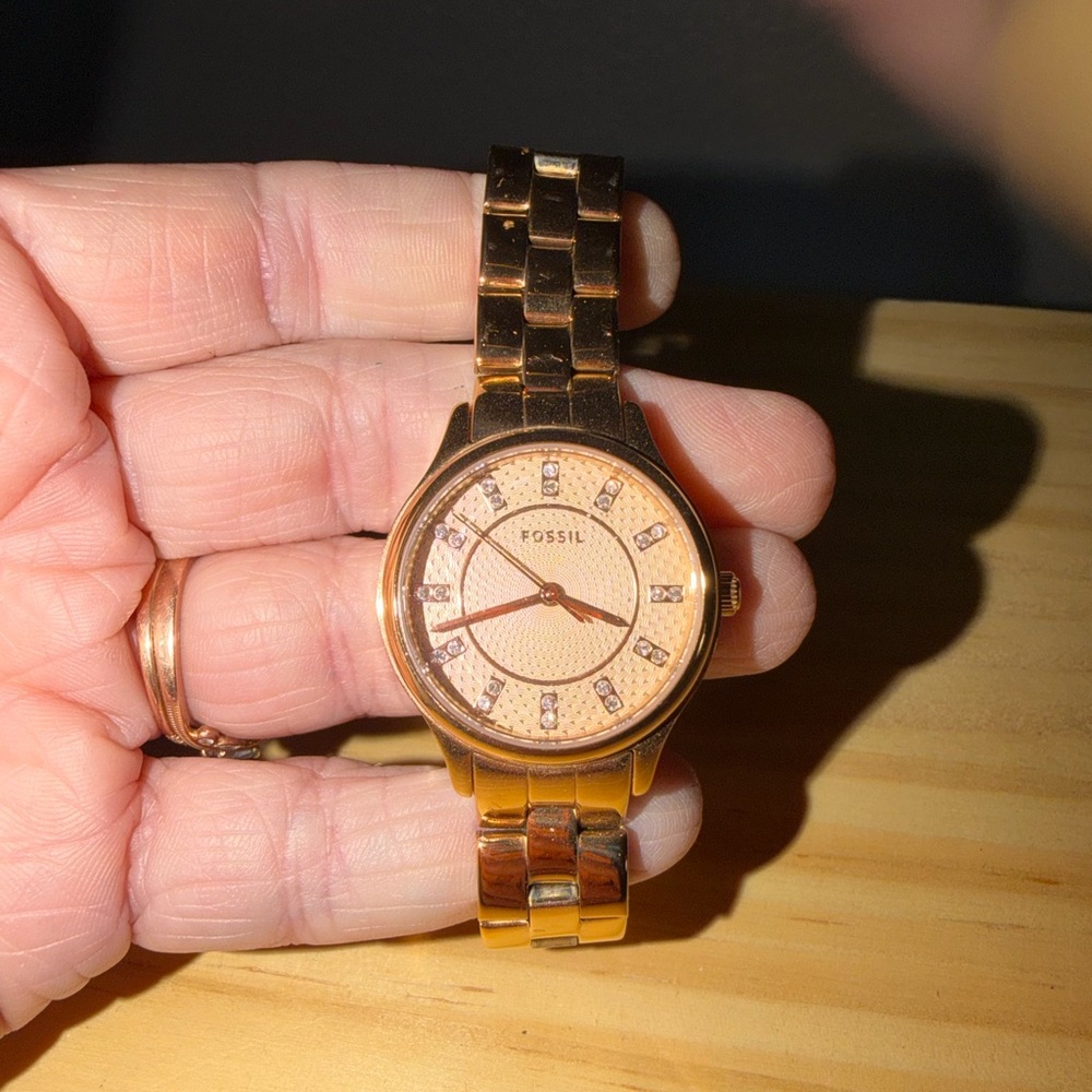 Fossil Gold Smartwatch with Crystal Accents